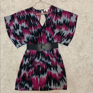 Kimono style belted mini dress